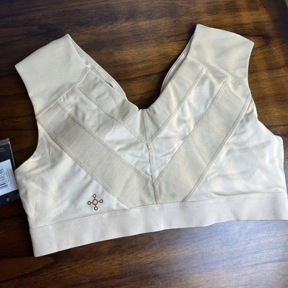 Tommie Copper Sports Bra Shoulder Support Women 2XL Nude Copper Zinc Znergy Yoga